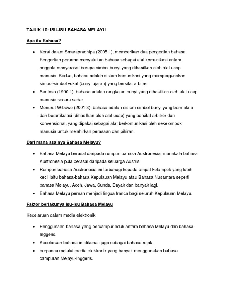 Isu2 Bahasa Melayu Pdf