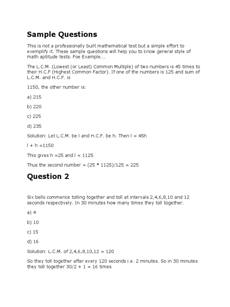 Math Aptitude Test Prep | PDF | Elementary Mathematics | Arithmetic