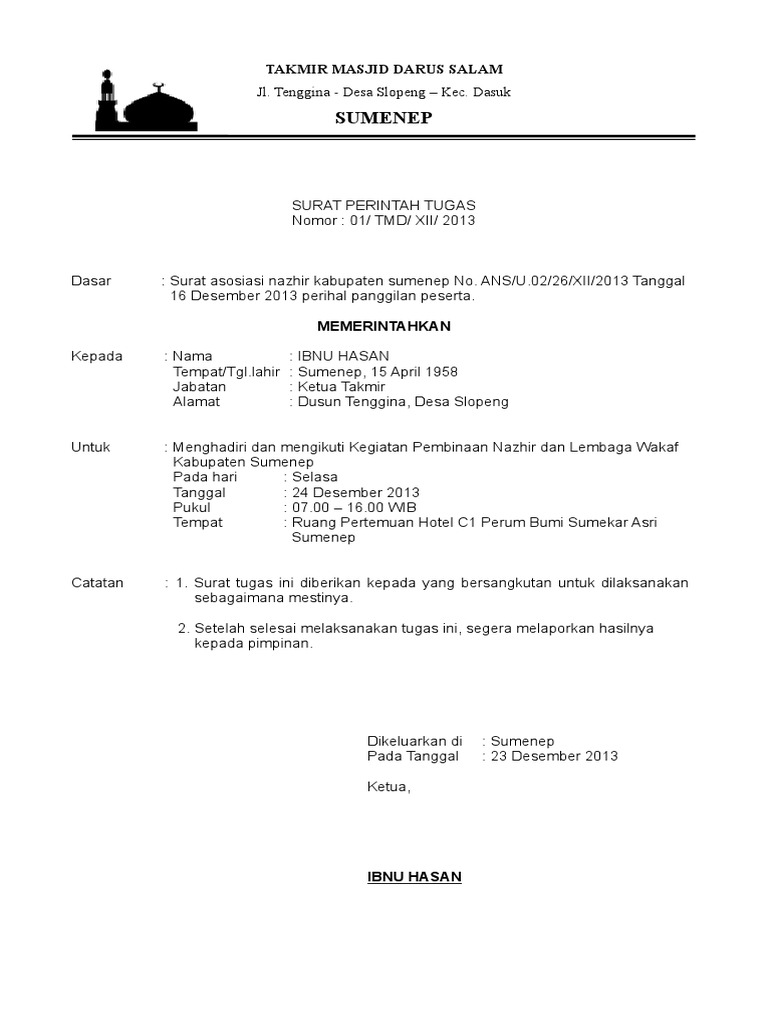 Takmir Masjid Darus Salam