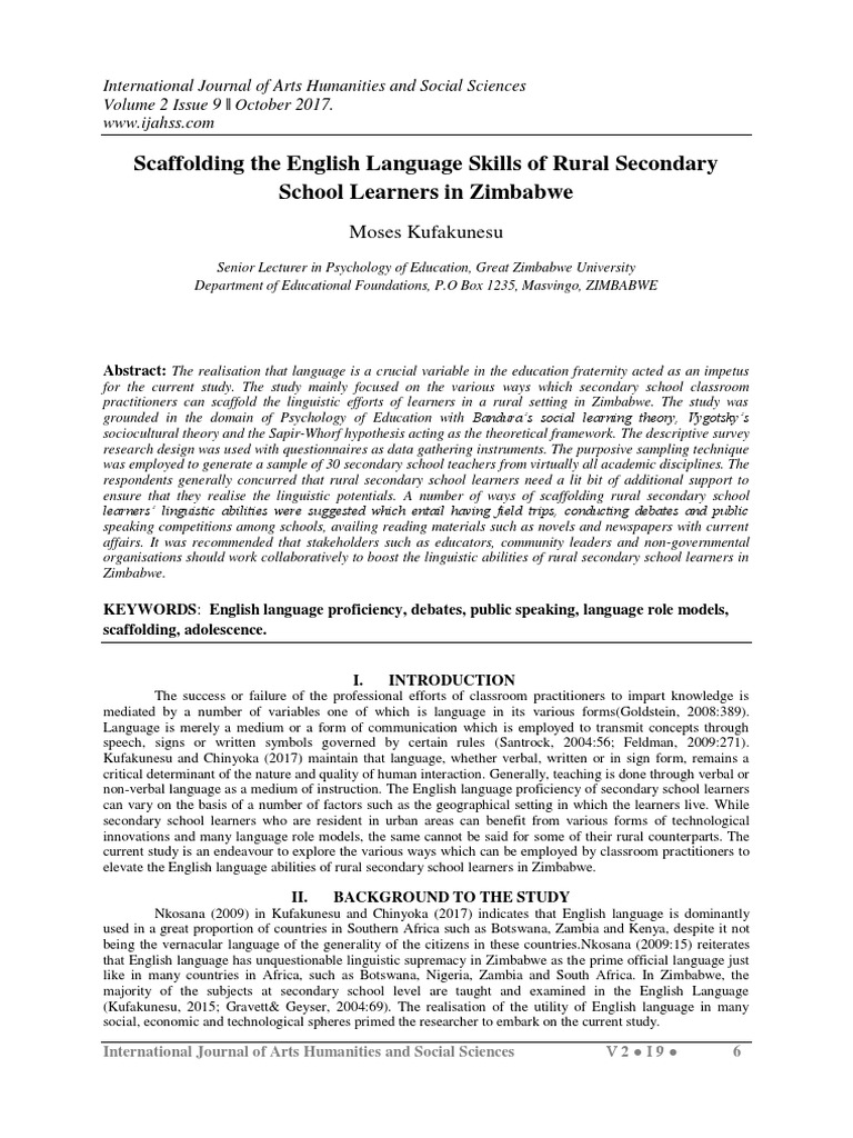 Enhancing English Skills in Rural Zimbabwe | PDF | Survey Methodology ...