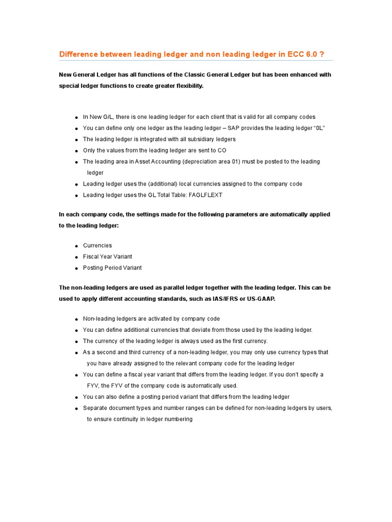 Difference Between Leading Ledger and Non Leading Ledger PDF