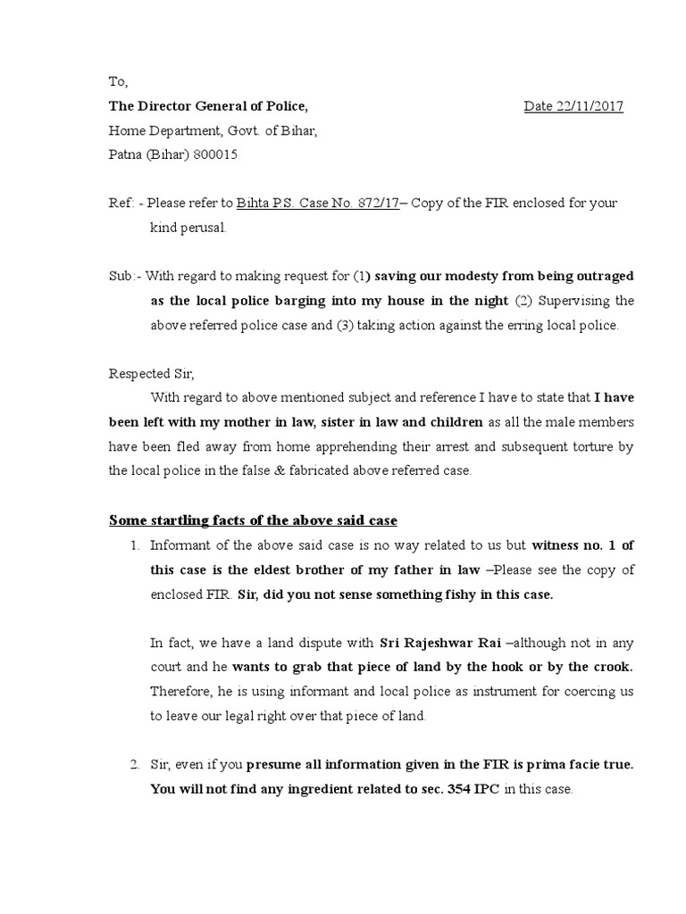 Complaint Against Local Police Misconduct | PDF | Lie | Police