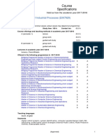 Course Specifications: Computer Control of Industrial Processes (E007920)