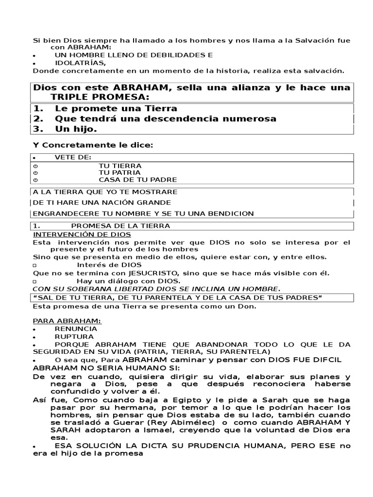 Promesas de Dios a Abraham | PDF | Abrahán | Fe