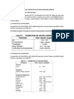 Del Control de La Calidad Del Agua para Consumo Humano