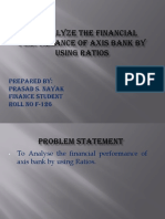 To Analyze The Financial Performance of Axis Bank by Using Ratios