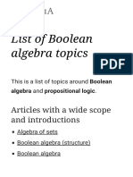 List of Boolean Algebra Topics 