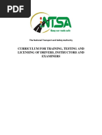 New Driving Curriculum - Ntsa