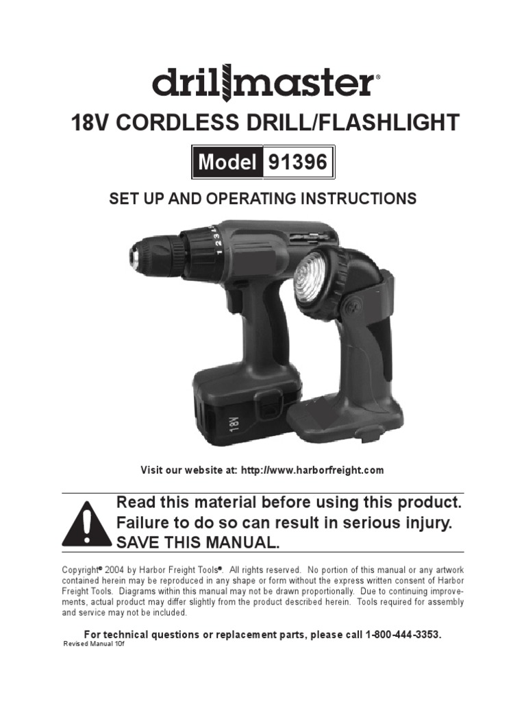 Manual Drill Master 91396 PDF Battery Charger Drill