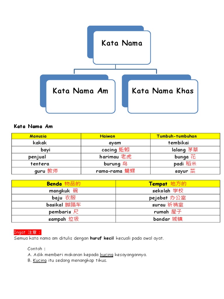 Nota Kata Nama Latihan Pdf