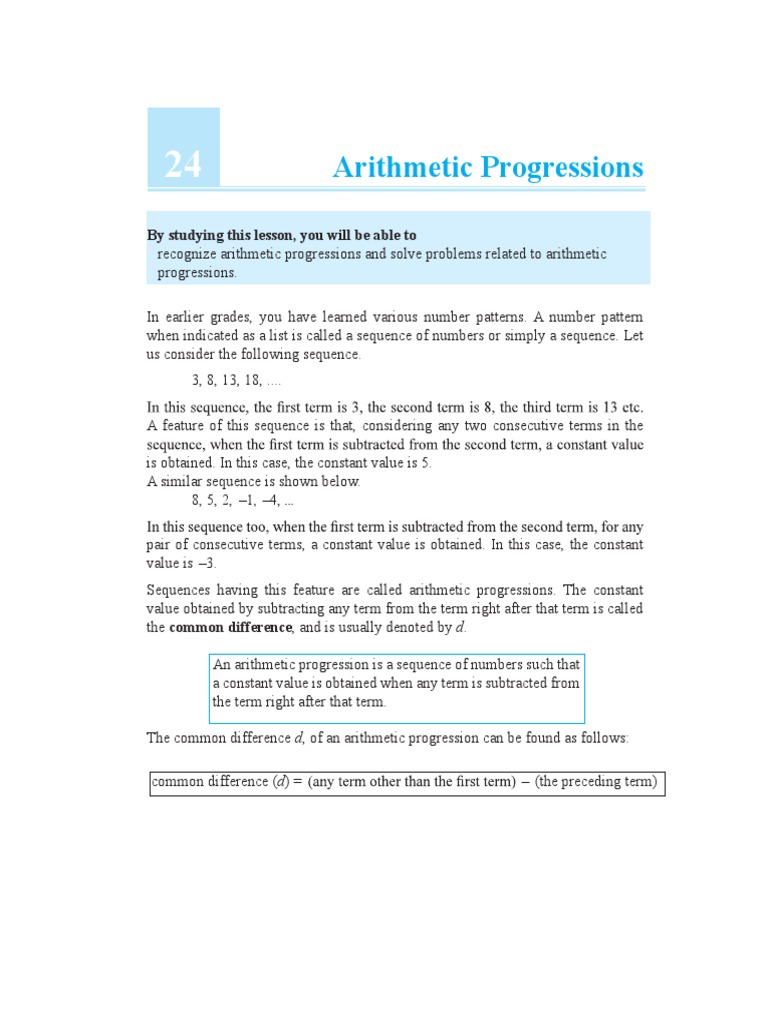 Arithmatic | PDF | Arithmetic | Sequence