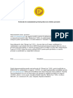 Declarație de Consimțământ Privind Prelucrarea Datelor Personale PDF