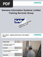 Siemens Information Systems Limited Training Services Group: SA Ped Uca Tion Ce1 999