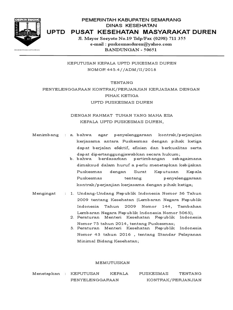 Sk Kontrak Pihak Ketiga Pdf