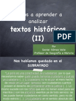 Análisis de textos históricos (y II)