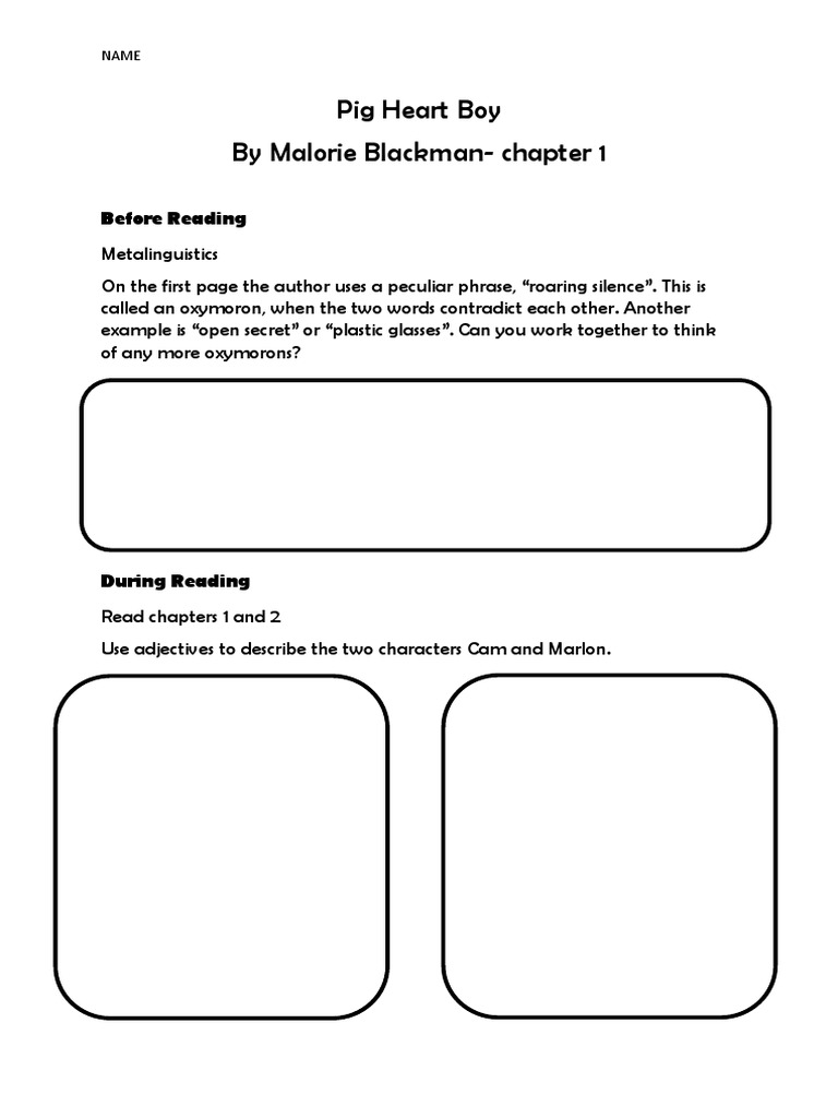 Pig Heart Boy Week 1 8 PDF