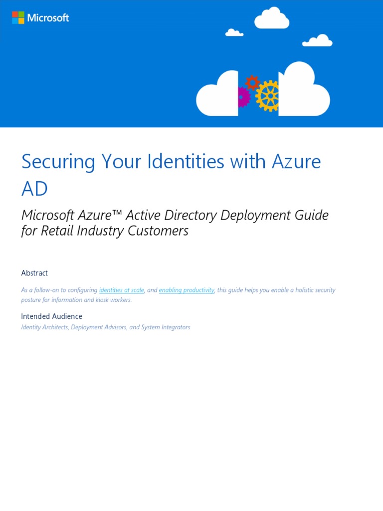 03 - Azure Active Directory Retail Deployment Guide - Security PDF ...