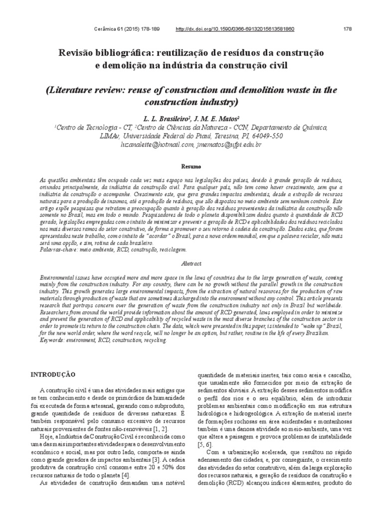 Artigo de Revisão Bibliográfica | Resíduos Sólidos Municipais | Reciclagem