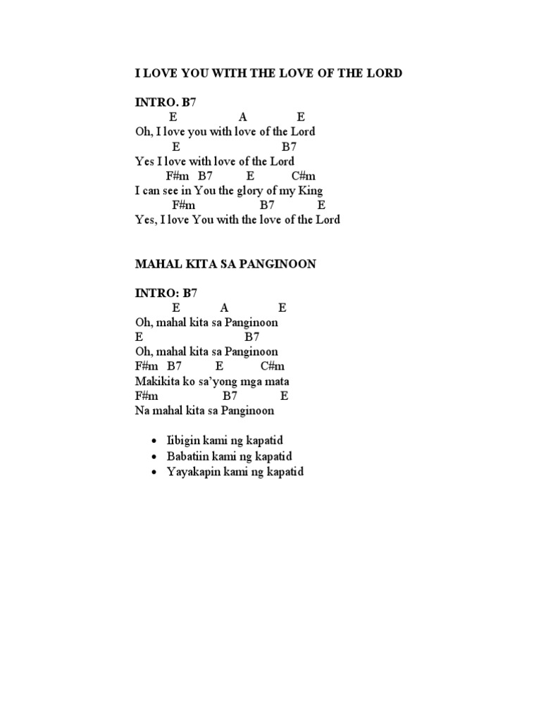 I Love You With The Love of The Lord | PDF