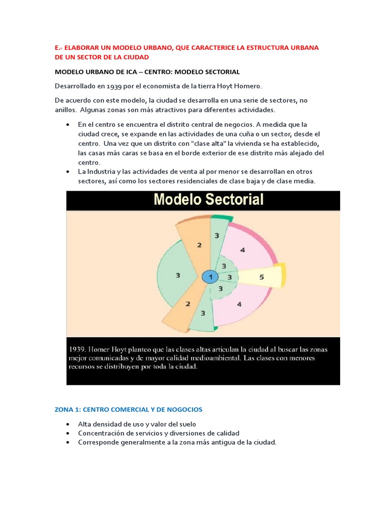 Modelo Sectorial de la Estructura Urbana en Ica | PDF | Ciudad | Calle