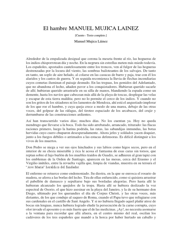 El Hambre Manuel Mujica Lainez Pdf Naturaleza