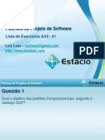 Lista - Exercicios - Padroes - Projetos - AV2 - 01 PDF