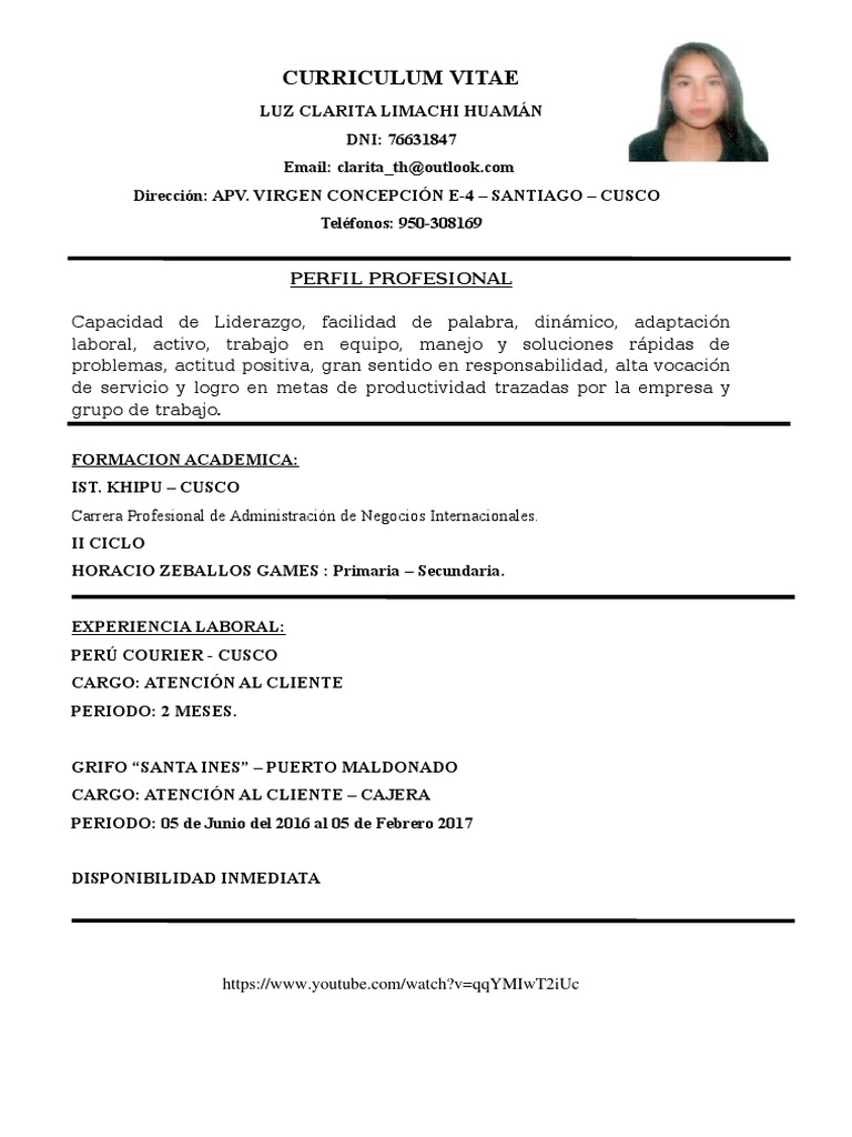 Curriculum Vitae Clarita PDF