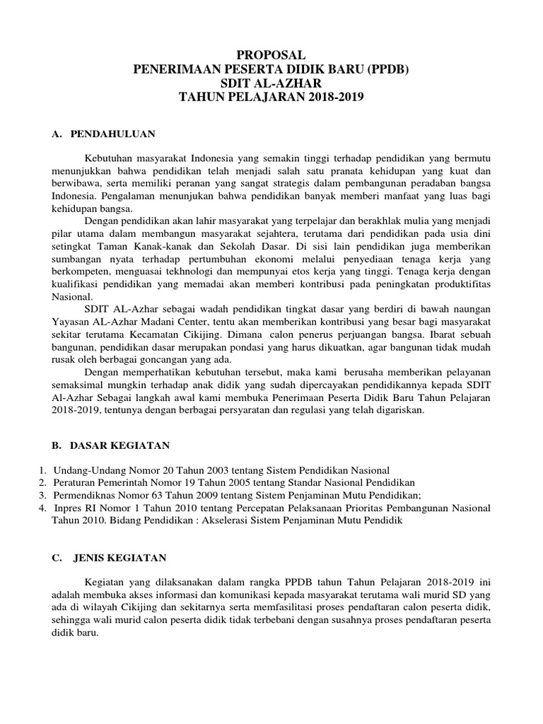 Contoh Proposal PPDB