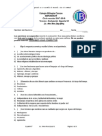 Tercera Evaluacion de Español III