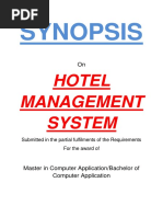 102 Hotel Management System Synopsis