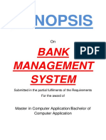 101 Bank Management System Synopsis