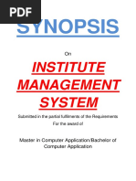 108 Institute Management System Synopsis