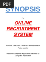 142-Online Recruitment System -Synopsis