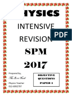 PHYSICS Intensive Revision Class SPM 2017 (f4) P1 ONLY