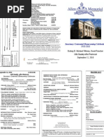 Order of Worship September 12, 2010 Homecoming