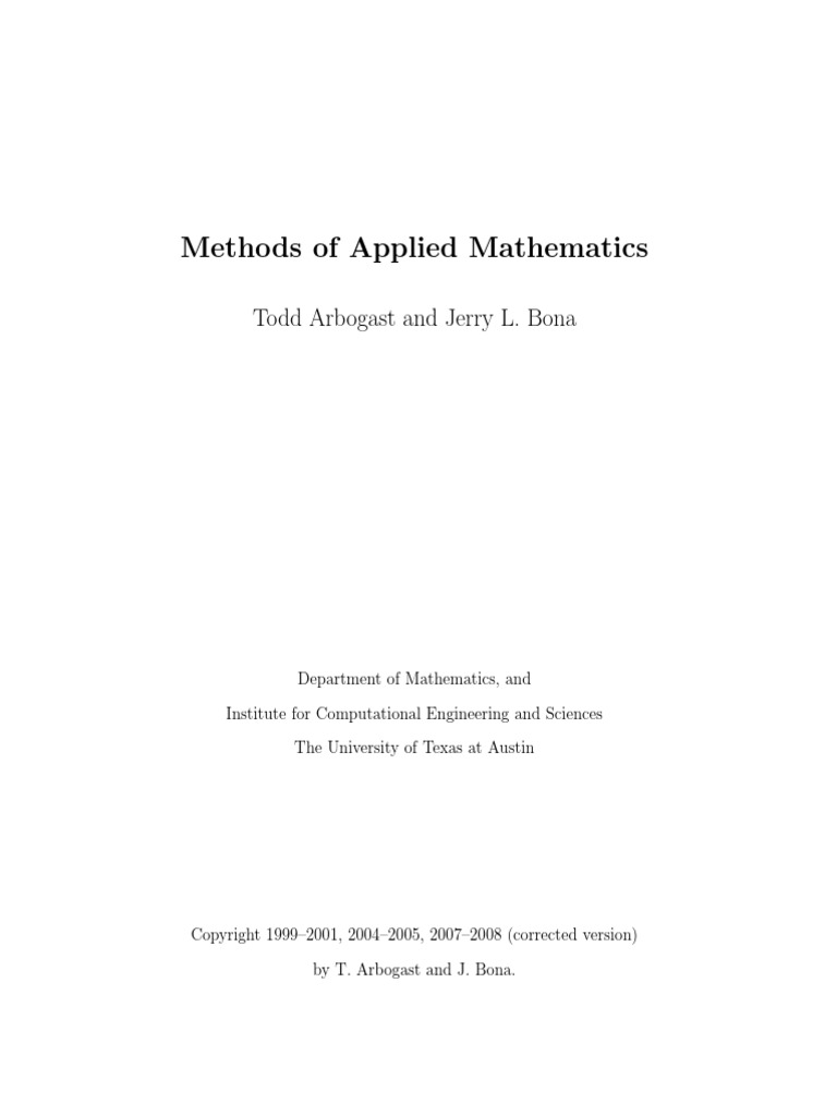 Applied Mathematics Methods Overview | PDF | Lebesgue Integration ...