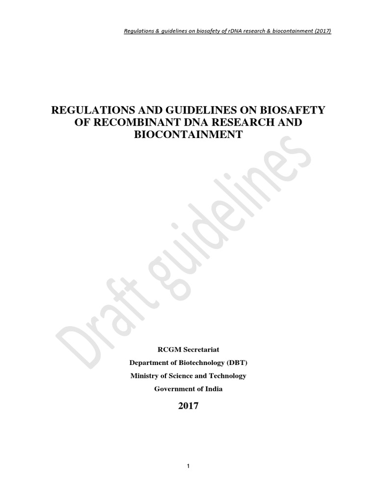 2017 Guidelines for rDNA Biocontainment | PDF | Genetic Engineering ...