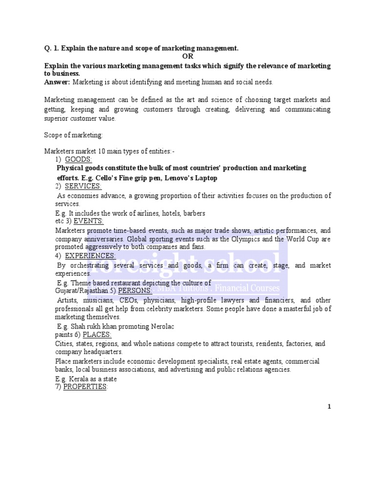 Marketing Management Overview for MBA | PDF | Marketing | Competitive ...