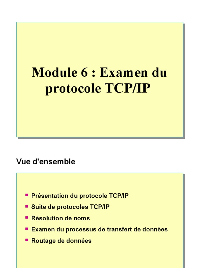 Examen du protocole TCP/IP | PDF | Suite des protocoles Internet ...