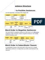 Sentence Structurenotes