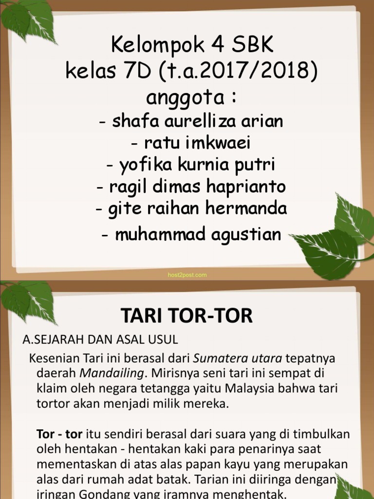 Kelompok 4 Sbk Tari Tor Tor
