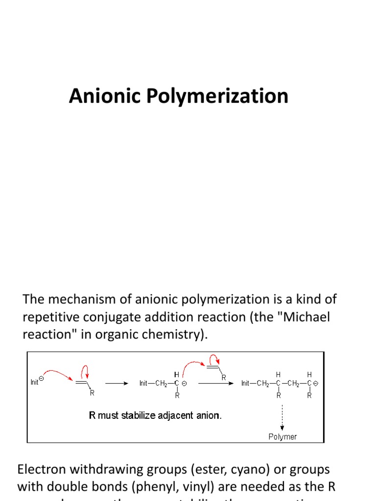 Anionic Polymerization PDF Polymerization Copolymer