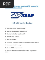 31 SAP ABAP Interview Questions With Answers For Freshers and Experienced