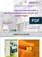 Agepi Dreptul de Autor Si Contributia Agepi La Valorificarea Patrimoniului Stiintific Prin Continut Digital Ion Tiganas(1)