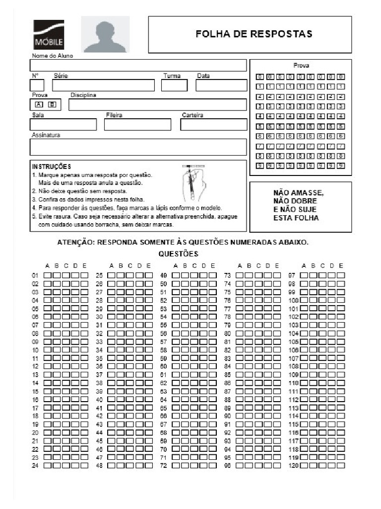Cartão Resposta de 120 Questões | PDF
