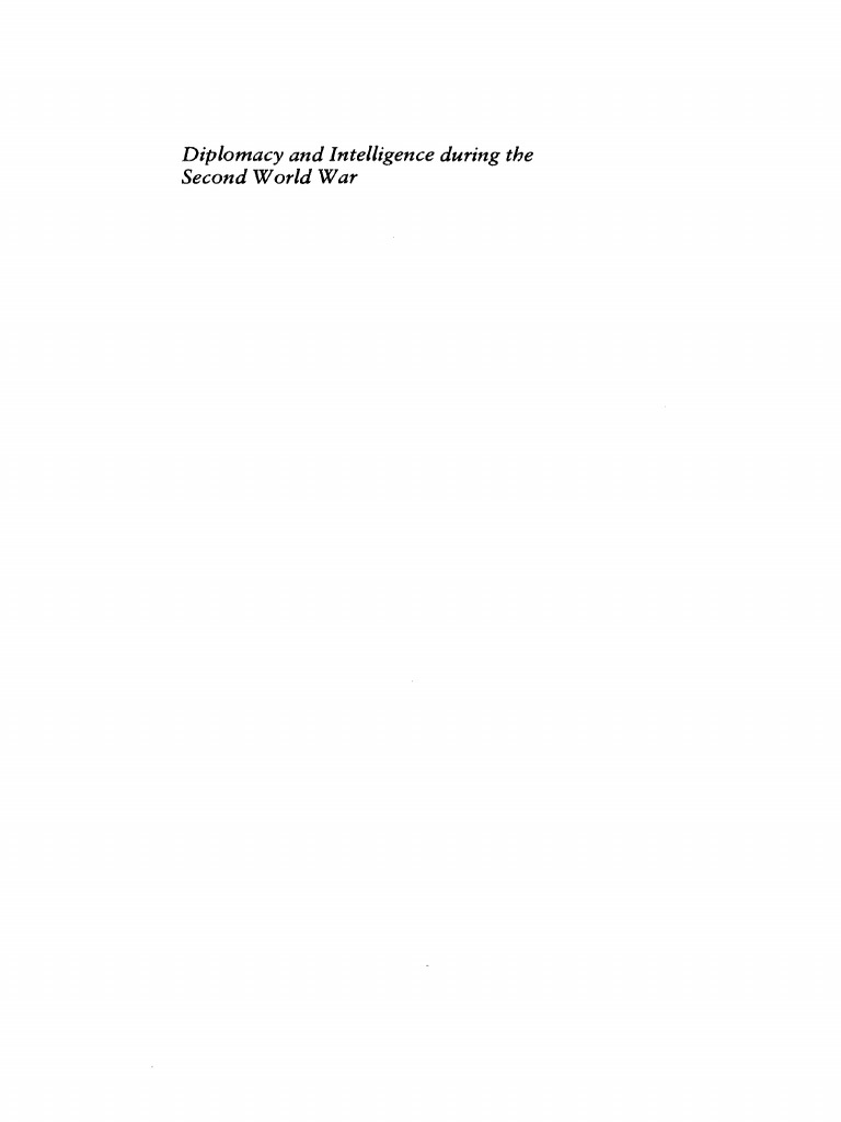 Richard Langhorne-Diplomacy and Intelligence During The Second World War -  Essays in Honour of F. H. Hinsley (1985) | PDF | Winston Churchill | Josip  Broz Tito