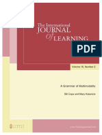 Cope, Bill and Kalantzis, Mary. 2009. "A Grammar of Multimodality" PDF