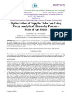 32 Optimization of Supplier Selection Using Fuzzy Analytical Hierarchy Process -State of Art Study