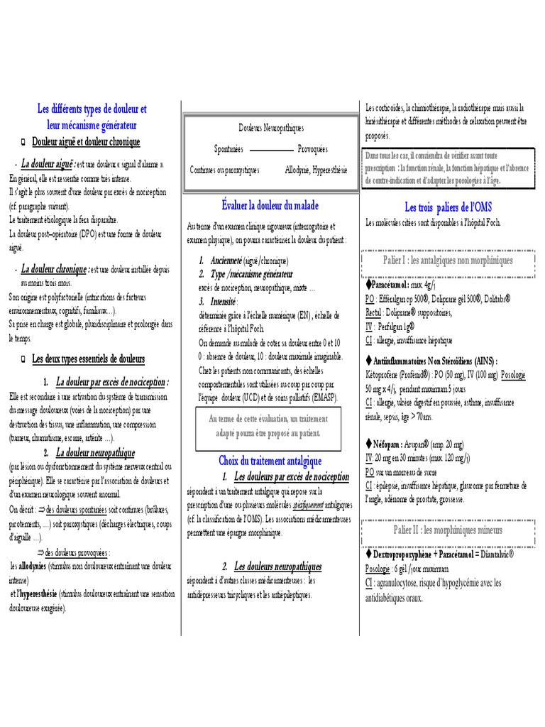 Les Différents Types de Douleur Et Leur Mécanisme Générateur PDF — free download