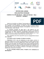 Le texte de la "Motion Des Landes" pour le respect de la réalisation de la LGV Sud-Europe-Atlantique